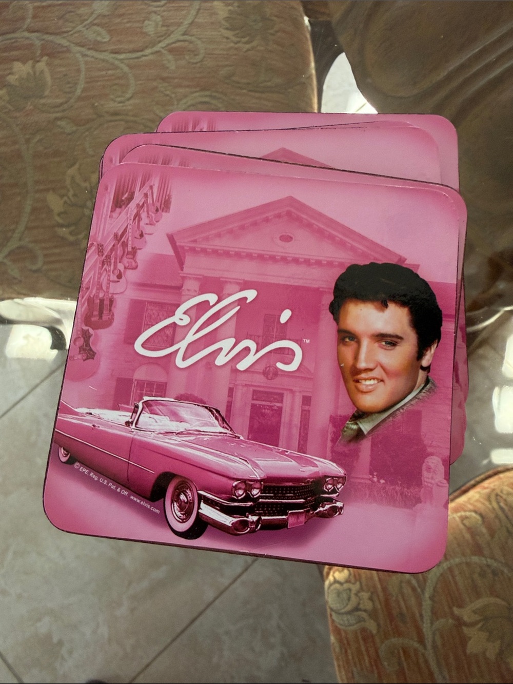 Elvis Pink Collectible Coasters  Set